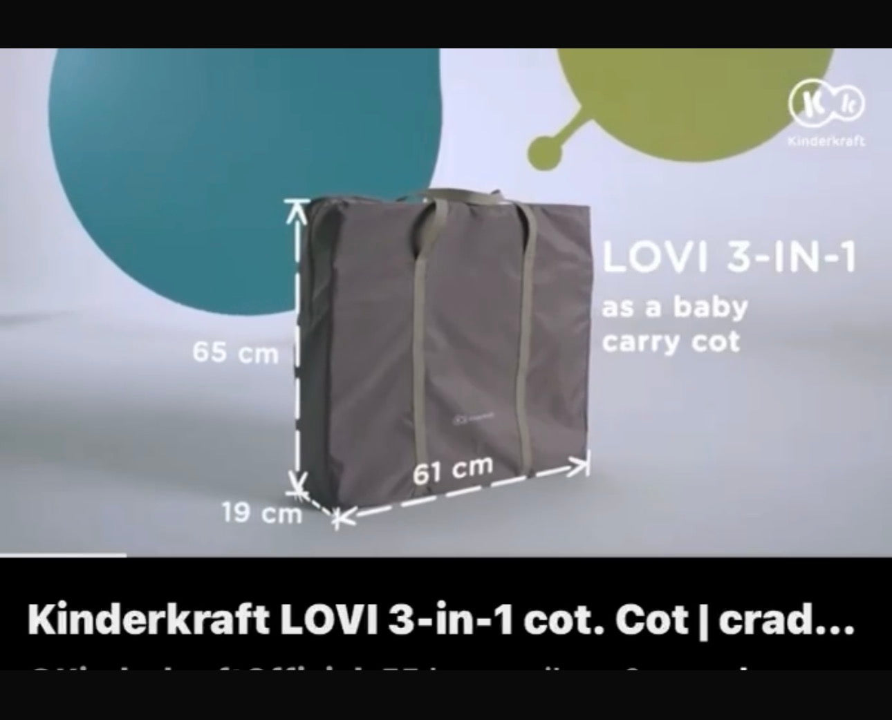 Berceau bébé Kinderkraft Lovi neuf - Parcelles assainies