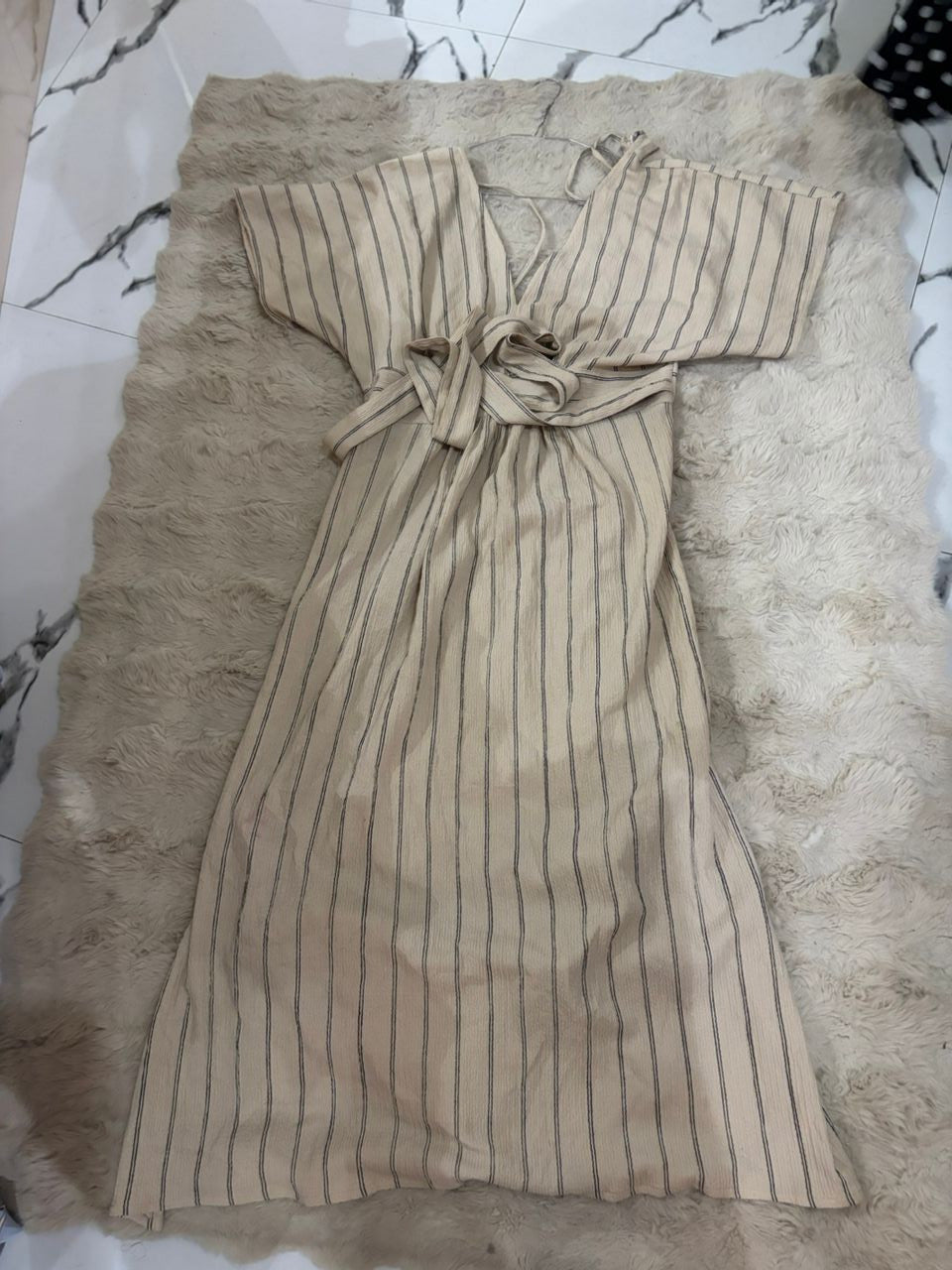 Robe beige noire imprimée Mango - L - Nord foire
