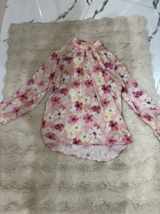 Chemise soie fleurie - L - Nord foire