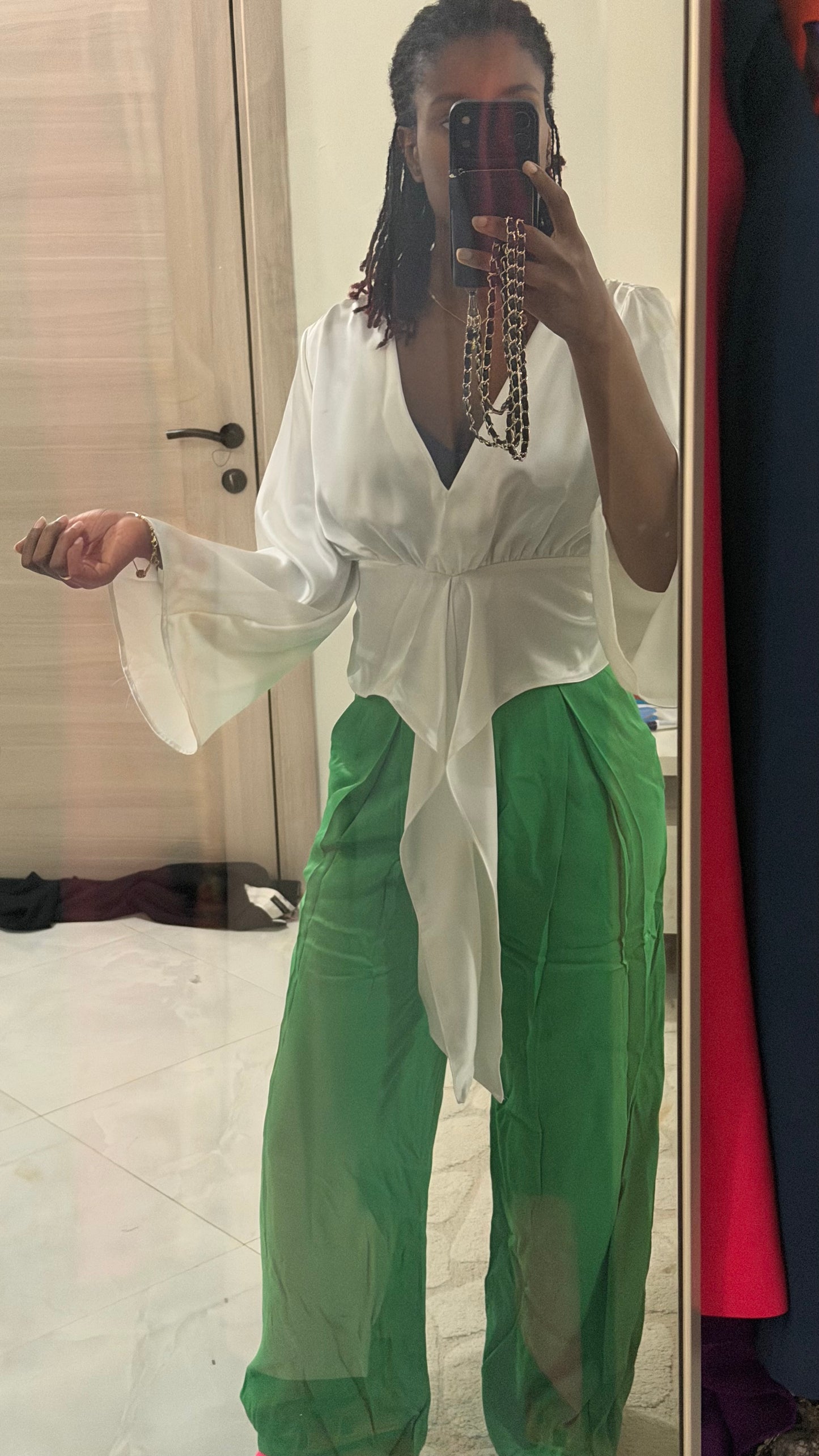 Ensemble vert/blanc - S/XS - Ngor