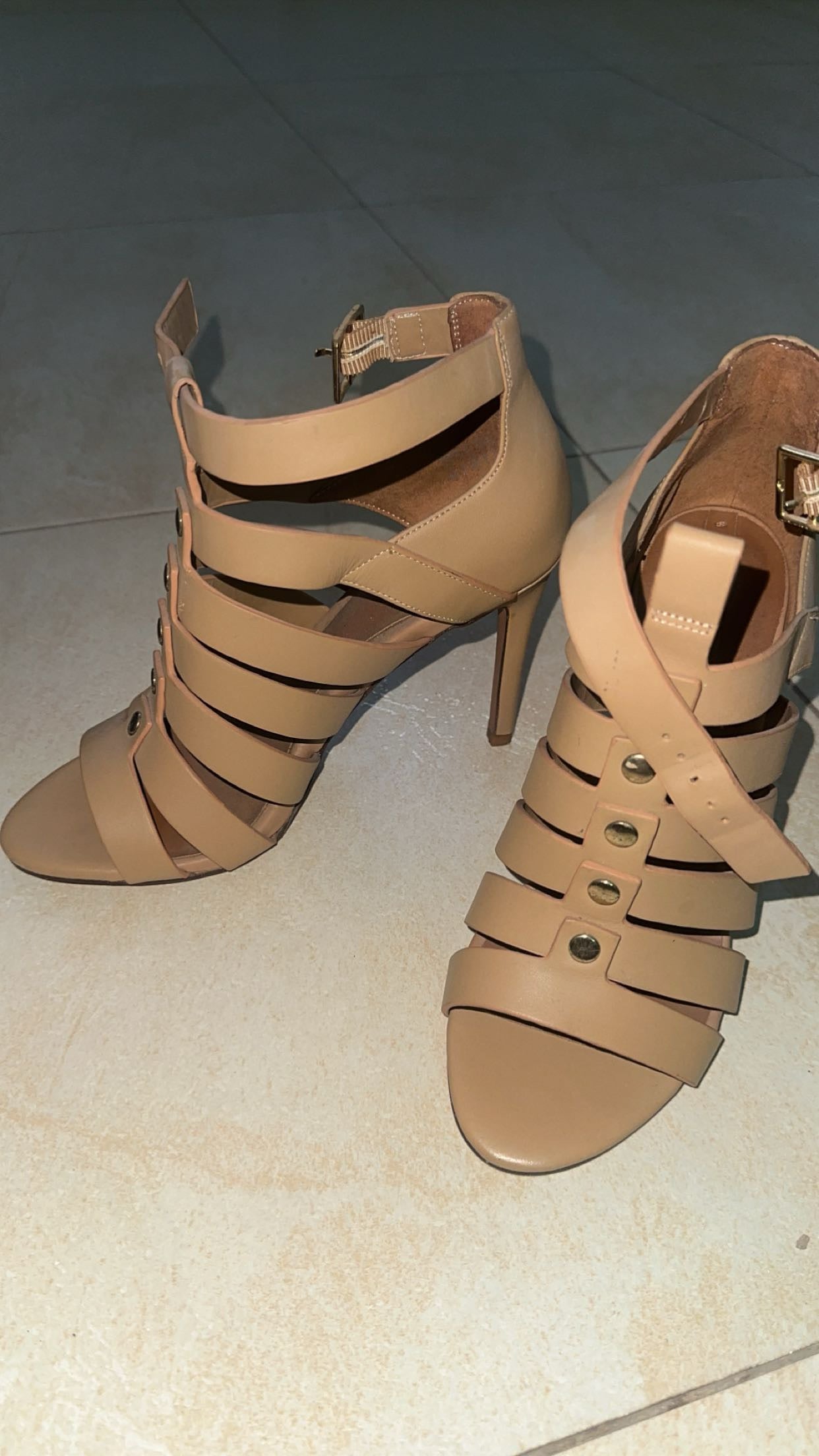 Sandales à talon beige -37 - Dakar