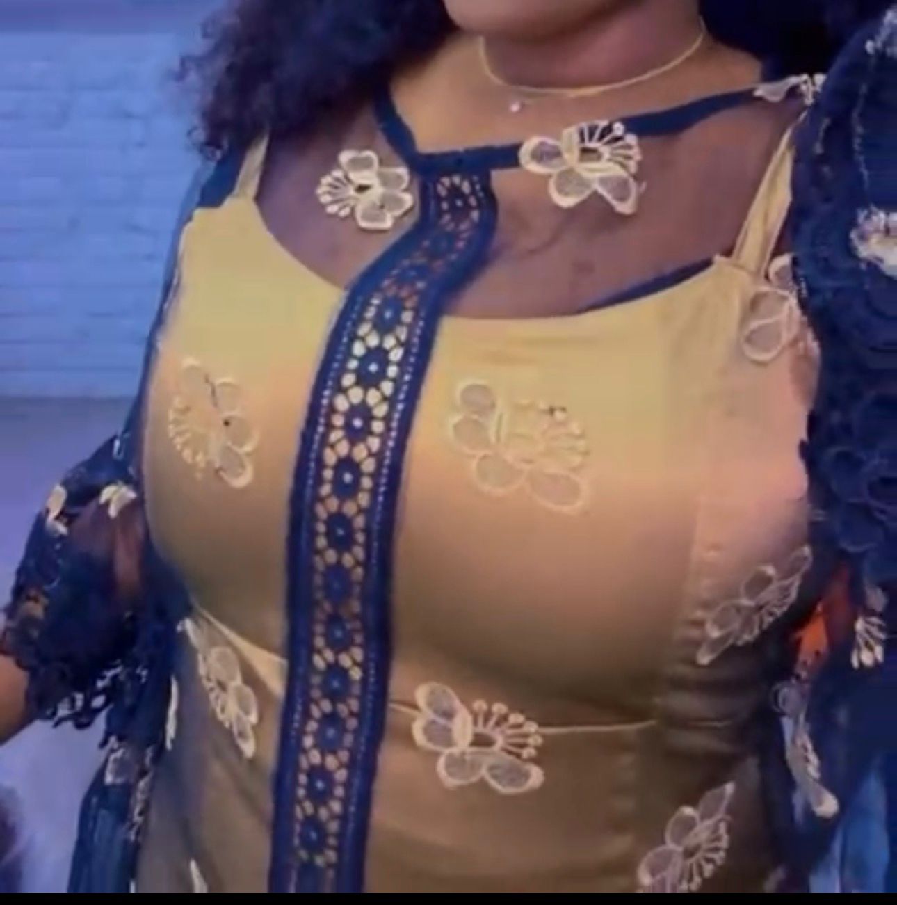 Tunique bleu jaune - L/XL - Zac Mbao