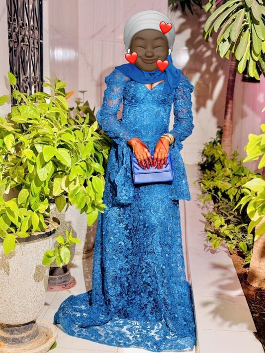 Robe dentelle bleu - M - Louga